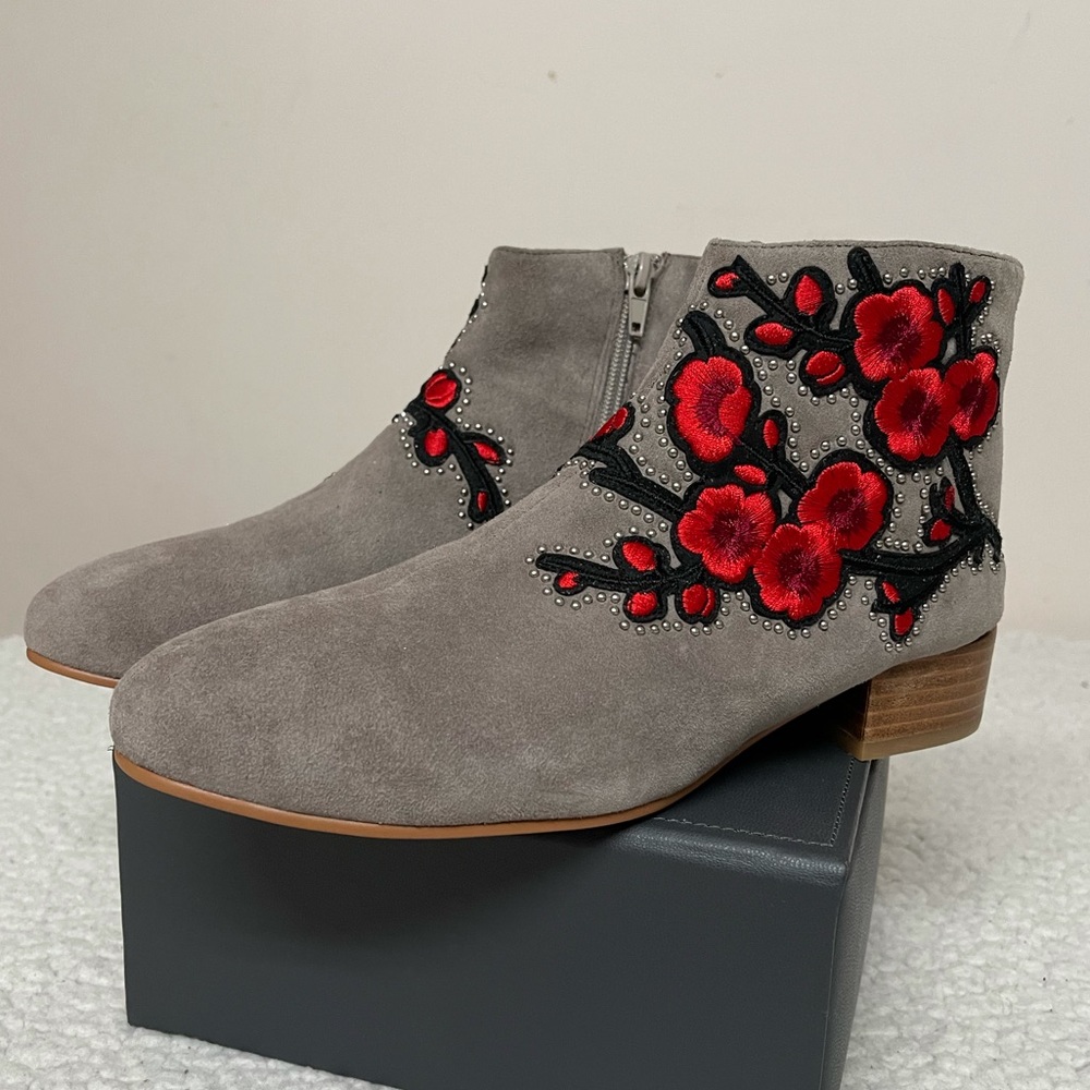 Jeffrey Campbell Floral Embroidered Suede Boots